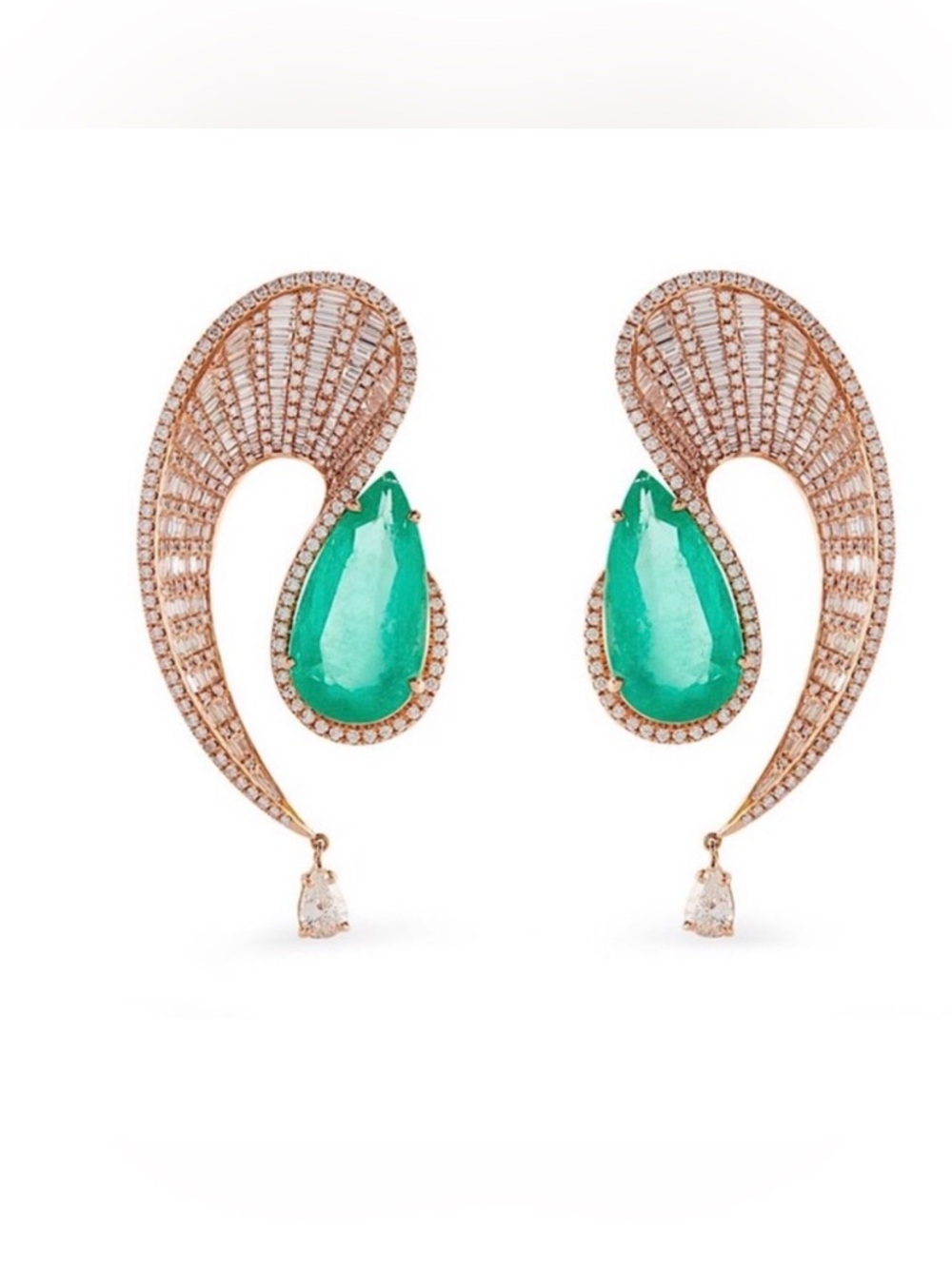 18k Emerald Talay Earrings - Picture 2 of 8